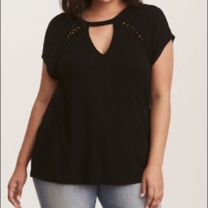 NWT Torrid Super Soft Braided Cutout Tee
